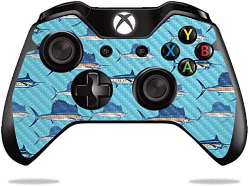 Обвивка от въглеродни влакна MightySkins контролера на Microsoft Xbox One или One S - Billfish Stripes | Защитно, Здрава Текстурирани