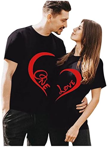 Модерна Риза за Свети Валентин за Мъже И Жени С деколте Лодка 2023, Блузи с къс ръкав, отличава със спокойна Тениска за Съпруг И