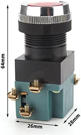 25 мм 1NO1NC Незабавен Пластмасов бутон превключвател DPST 6 винта 5A 380 v Мощност на Червен, Зелен (Цвят: зелен LA19)