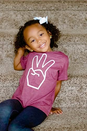 Тениски и Регланы на 3-тия рожден ден на Ръка с три пръста за момичета и момчета, Дрешки за 3-тия рожден ден