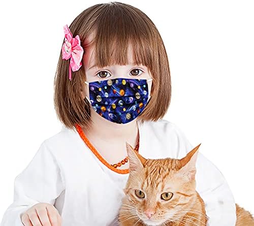 Детска маска за лице за Еднократна употреба 10 БРОЯ Цветни Кърпи за Момчета и Момичета с Хубави Принтом 3Ply Earloop Защита за Лице
