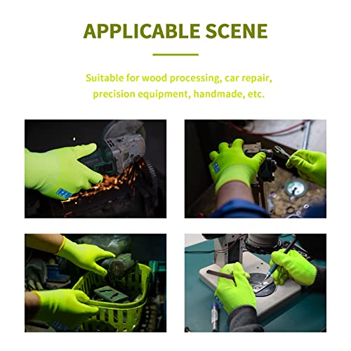 Infimor 6 Чифта ръкавици, устойчиви на гумата, нивото на CE 5, предпазни работни ръкавици ANSI CUT 3 за рязане за жени и мъже, Ръкавици