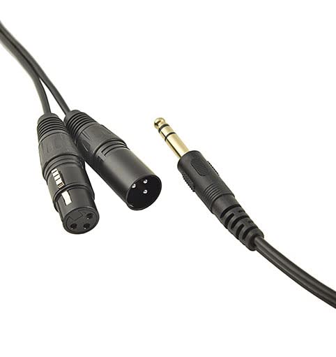 6,35 мм (1/4 инча) Разъемный TRS кабел за XLR Y, Dafensoy 6,35 мм (1/4 инча) Жак TRS за XLR с микрофон за мъже и жени, Адаптер за