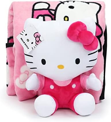 Комплект мини-въздушни Hello Kitty Hello Girly и пледов 46 x 60 см - Детски Комплект Супер Меки одеяла от 2 теми (Официален продукт