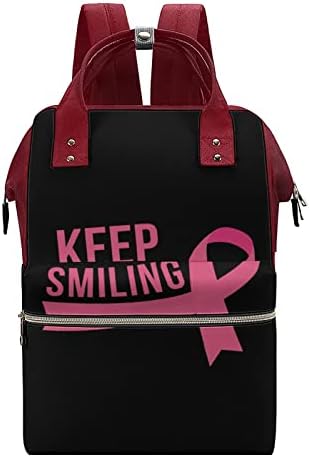 Розовата Лента Продължава Да Се Усмихва Чанта За Памперси Раница Водоустойчива Чанта За Майките Раница С Голям Капацитет