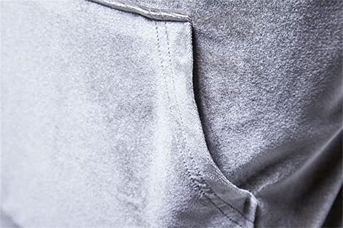 Мъжки Велур яке с качулка в цвят блок, Ежедневни Кадифе, Велур Блузи с дълъг ръкав в Ретро стил хип-Хоп, Пуловер (Сребро, 3X-Large)
