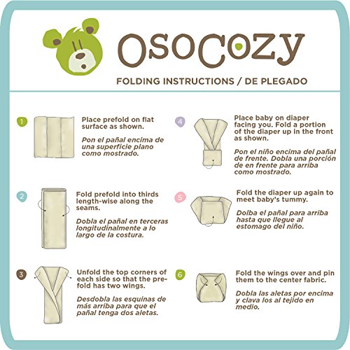 OsoCozy - Предварителни памперси от индийски памук (dozen) - Меки и абсорбиращи бебешки пелени са от от индийски памук - 17,5