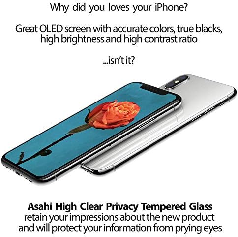Комплект защитни екрани Homy Premium Privacy за iPhone Xs Max 6,5 инча [2] 1x Тонизирана японското закалено стъкло с висока разделителна