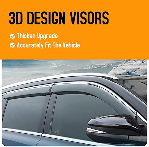 MUCO Защита От Дъжд, Козирка, Дефлектор Страничен прозорец, 4 бр. за Altima 2019 2020 2021 2022 2023- Дождевики за Автомобилни Стъкла,