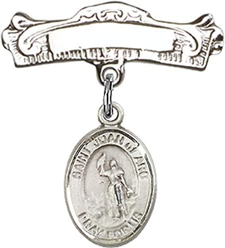 Детски икона Jewels Мания за талисман Света на жана д 'Арк и извити полирани игла за бейджа | Детски иконата е от Сребро с амулет
