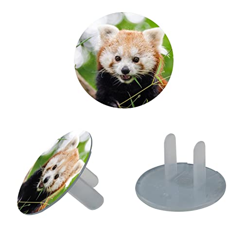 Капачки за ключове Red Panda Bear Bamboo Forest от бамбук 12 бр. - Защитни капачки за контакти, за деца – Здрави и устойчиви – Лесно